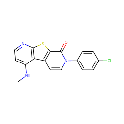 CNc1ccnc2sc3c(=O)n(-c4ccc(Cl)cc4)ccc3c12 ZINC000035284367