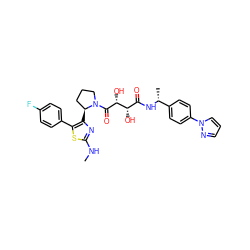 CNc1nc([C@H]2CCCN2C(=O)[C@H](O)[C@@H](O)C(=O)N[C@H](C)c2ccc(-n3cccn3)cc2)c(-c2ccc(F)cc2)s1 ZINC000071341657