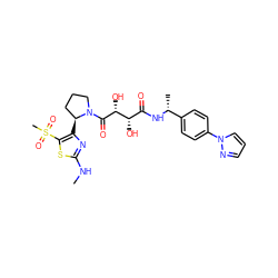 CNc1nc([C@H]2CCCN2C(=O)[C@H](O)[C@@H](O)C(=O)N[C@H](C)c2ccc(-n3cccn3)cc2)c(S(C)(=O)=O)s1 ZINC000043101616