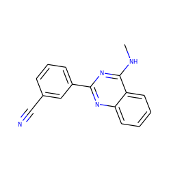 CNc1nc(-c2cccc(C#N)c2)nc2ccccc12 ZINC000004239312