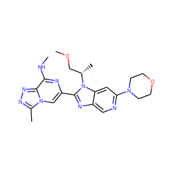 CNc1nc(-c2nc3cnc(N4CCOCC4)cc3n2[C@@H](C)COC)cn2c(C)nnc12 ZINC001772628064