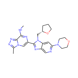 CNc1nc(-c2nc3cnc(N4CCOCC4)cc3n2C[C@@H]2CCCO2)cn2c(C)nnc12 ZINC001772598379