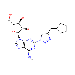 CNc1nc(-n2cc(CC3CCCC3)nn2)nc2c1ncn2[C@@H]1O[C@H](CO)[C@@H](O)[C@H]1O ZINC000034800840