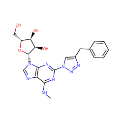 CNc1nc(-n2cc(Cc3ccccc3)nn2)nc2c1ncn2[C@@H]1O[C@H](CO)[C@@H](O)[C@H]1O ZINC000034800833