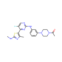 CNc1nc(C)c(-c2nc(Nc3cccc(N4CCN(C(C)=O)CC4)c3)ncc2F)s1 ZINC000095604947