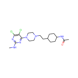 CNc1nc(Cl)c(Cl)c(N2CCN(CCC3CCC(NC(C)=O)CC3)CC2)n1 ZINC000114957909