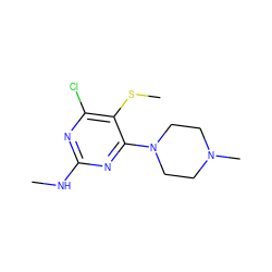 CNc1nc(Cl)c(SC)c(N2CCN(C)CC2)n1 ZINC000000001729