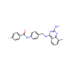 CNc1nc(NCc2ccc(NC(=O)c3ccc(F)cc3)cc2)c2cccc(C)c2n1 ZINC000045255211