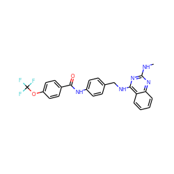 CNc1nc(NCc2ccc(NC(=O)c3ccc(OC(F)(F)F)cc3)cc2)c2ccccc2n1 ZINC000141929629