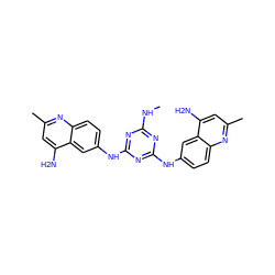 CNc1nc(Nc2ccc3nc(C)cc(N)c3c2)nc(Nc2ccc3nc(C)cc(N)c3c2)n1 ZINC000098085553