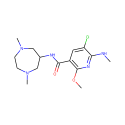 CNc1nc(OC)c(C(=O)NC2CN(C)CCN(C)C2)cc1Cl ZINC000022928213