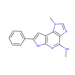 CNc1nc2[nH]c(-c3ccccc3)cc2c2c1ncn2C ZINC000043120125