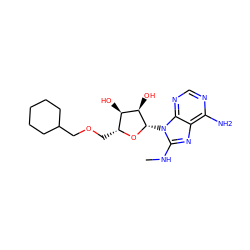 CNc1nc2c(N)ncnc2n1[C@@H]1O[C@H](COCC2CCCCC2)[C@@H](O)[C@H]1O ZINC000071294396