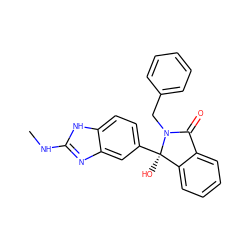 CNc1nc2cc([C@]3(O)c4ccccc4C(=O)N3Cc3ccccc3)ccc2[nH]1 ZINC000116254831