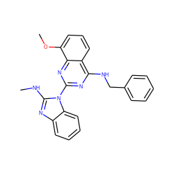 CNc1nc2ccccc2n1-c1nc(NCc2ccccc2)c2cccc(OC)c2n1 ZINC000219007883