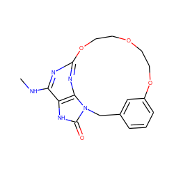 CNc1nc2nc3c1[nH]c(=O)n3Cc1cccc(c1)OCCOCCO2 ZINC000584905146