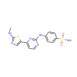 CNc1ncc(-c2ccnc(Nc3ccc(S(N)(=O)=O)cc3)n2)s1 ZINC000095603934