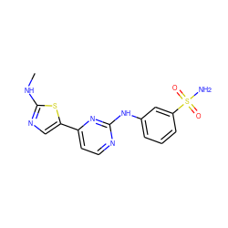 CNc1ncc(-c2ccnc(Nc3cccc(S(N)(=O)=O)c3)n2)s1 ZINC000095605502