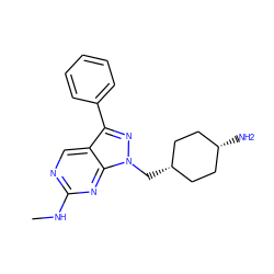 CNc1ncc2c(-c3ccccc3)nn(C[C@H]3CC[C@@H](N)CC3)c2n1 ZINC000101508986