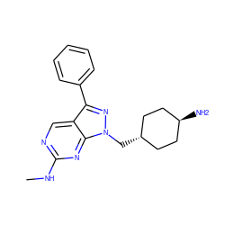 CNc1ncc2c(-c3ccccc3)nn(C[C@H]3CC[C@H](N)CC3)c2n1 ZINC000101508985