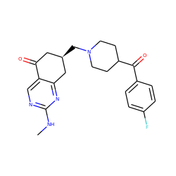 CNc1ncc2c(n1)C[C@H](CN1CCC(C(=O)c3ccc(F)cc3)CC1)CC2=O ZINC000045321271