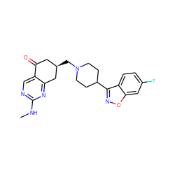 CNc1ncc2c(n1)C[C@H](CN1CCC(c3noc4cc(F)ccc34)CC1)CC2=O ZINC000045299761