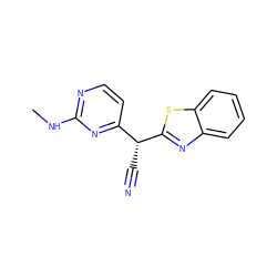 CNc1nccc([C@@H](C#N)c2nc3ccccc3s2)n1 ZINC000028966737