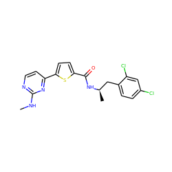 CNc1nccc(-c2ccc(C(=O)N[C@H](C)Cc3ccc(Cl)cc3Cl)s2)n1 ZINC000036144140