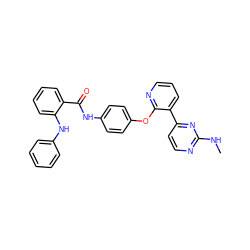 CNc1nccc(-c2cccnc2Oc2ccc(NC(=O)c3ccccc3Nc3ccccc3)cc2)n1 ZINC000064574006