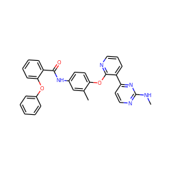 CNc1nccc(-c2cccnc2Oc2ccc(NC(=O)c3ccccc3Oc3ccccc3)cc2C)n1 ZINC000064573998