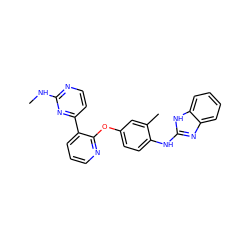 CNc1nccc(-c2cccnc2Oc2ccc(Nc3nc4ccccc4[nH]3)c(C)c2)n1 ZINC000040873458