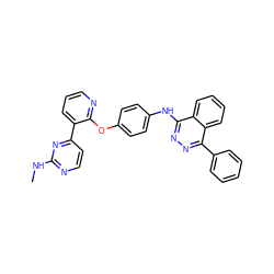 CNc1nccc(-c2cccnc2Oc2ccc(Nc3nnc(-c4ccccc4)c4ccccc34)cc2)n1 ZINC000064564726