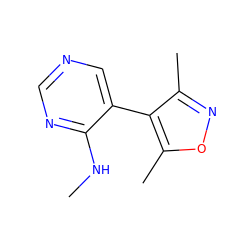 CNc1ncncc1-c1c(C)noc1C ZINC000004265586