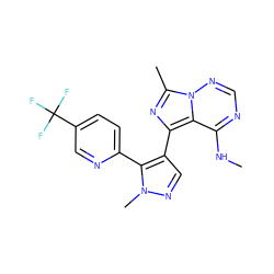 CNc1ncnn2c(C)nc(-c3cnn(C)c3-c3ccc(C(F)(F)F)cn3)c12 ZINC000169697315