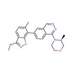 CNc1noc2c(-c3ccc4c(N5CCOC[C@@H]5C)nncc4c3)c(C)ccc12 ZINC000040952654