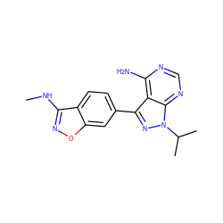 CNc1noc2cc(-c3nn(C(C)C)c4ncnc(N)c34)ccc12 ZINC000142630007