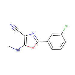 CNc1oc(-c2cccc(Cl)c2)nc1C#N ZINC000036380726