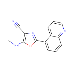 CNc1oc(-c2cccc3ncccc23)nc1C#N ZINC000169345928