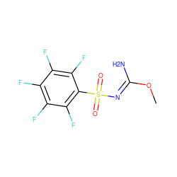 CO/C(N)=N/S(=O)(=O)c1c(F)c(F)c(F)c(F)c1F ZINC000013808108