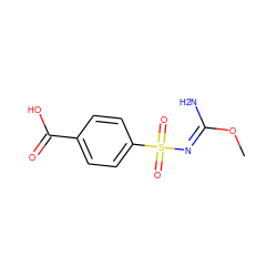 CO/C(N)=N/S(=O)(=O)c1ccc(C(=O)O)cc1 ZINC000013808114