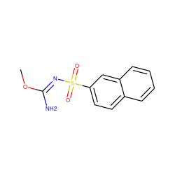 CO/C(N)=N/S(=O)(=O)c1ccc2ccccc2c1 ZINC000006792642