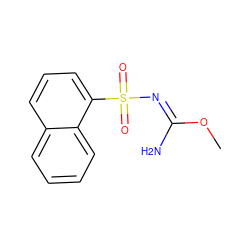 CO/C(N)=N/S(=O)(=O)c1cccc2ccccc12 ZINC000013808129