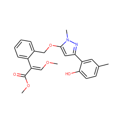 CO/C=C(/C(=O)OC)c1ccccc1COc1cc(-c2cc(C)ccc2O)nn1C ZINC000103175538