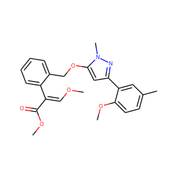 CO/C=C(/C(=O)OC)c1ccccc1COc1cc(-c2cc(C)ccc2OC)nn1C ZINC000103173289