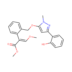 CO/C=C(/C(=O)OC)c1ccccc1COc1cc(-c2ccccc2O)nn1C ZINC000103175534