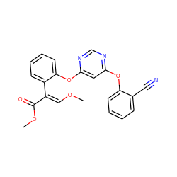 CO/C=C(/C(=O)OC)c1ccccc1Oc1cc(Oc2ccccc2C#N)ncn1 ZINC000013827839