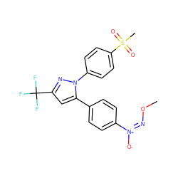 CO/N=[N+](/[O-])c1ccc(-c2cc(C(F)(F)F)nn2-c2ccc(S(C)(=O)=O)cc2)cc1 ZINC000058502068