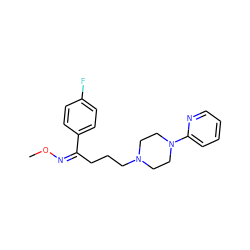 CO/N=C(/CCCN1CCN(c2ccccn2)CC1)c1ccc(F)cc1 ZINC000036476245