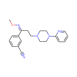 CO/N=C(/CCN1CCN(c2ccccn2)CC1)c1cccc(C#N)c1 ZINC000036216647