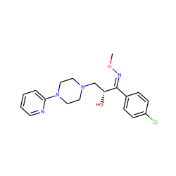 CO/N=C(/c1ccc(Cl)cc1)[C@H](O)CN1CCN(c2ccccn2)CC1 ZINC000036216650